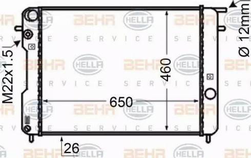 BEHR HELLA Service 8MK 376 704-751 - Radiator, engine cooling autospares.lv