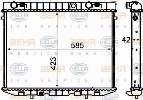 BEHR HELLA Service 8MK 376 705-621 - Radiator, engine cooling autospares.lv