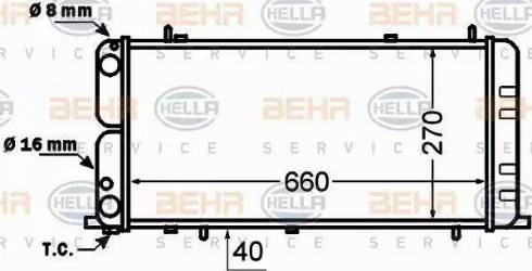 BEHR HELLA Service 8MK 376 705-731 - Radiator, engine cooling autospares.lv