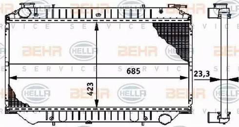 BEHR HELLA Service 8MK 376 706-441 - Radiator, engine cooling autospares.lv