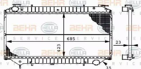 BEHR HELLA Service 8MK 376 706-421 - Radiator, engine cooling autospares.lv