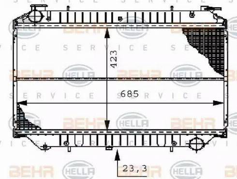 BEHR HELLA Service 8MK 376 706-531 - Radiator, engine cooling autospares.lv