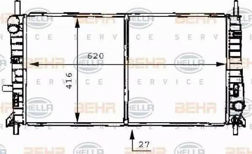 BEHR HELLA Service 8MK 376 706-641 - Radiator, engine cooling autospares.lv