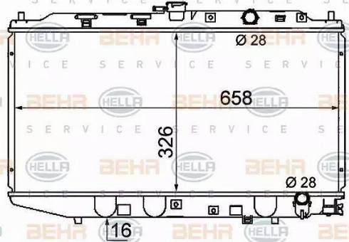 BEHR HELLA Service 8MK 376 706-681 - Radiator, engine cooling autospares.lv