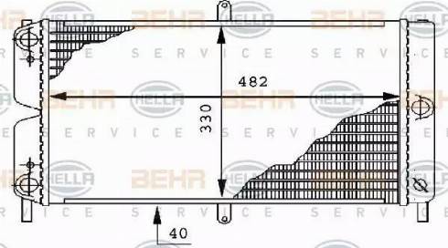 BEHR HELLA Service 8MK 376 706-621 - Radiator, engine cooling autospares.lv