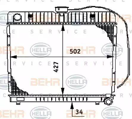 BEHR HELLA Service 8MK 376 706-191 - Radiator, engine cooling autospares.lv