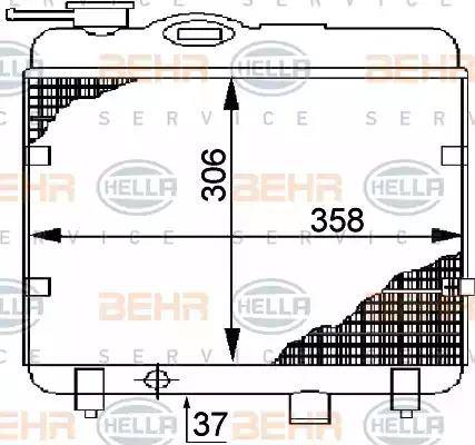 BEHR HELLA Service 8MK 376 706-301 - Radiator, engine cooling autospares.lv