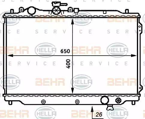 BEHR HELLA Service 8MK 376 706-711 - Radiator, engine cooling autospares.lv