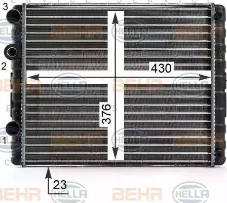 BEHR HELLA Service 8MK 376 700-694 - Radiator, engine cooling autospares.lv