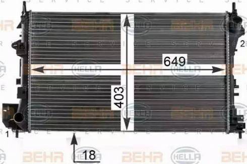 BEHR HELLA Service 8MK 376 700-664 - Radiator, engine cooling autospares.lv