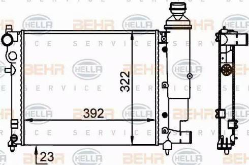 BEHR HELLA Service 8MK 376 701-684 - Radiator, engine cooling autospares.lv