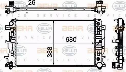 BEHR HELLA Service 8MK 376 701-014 - Radiator, engine cooling autospares.lv