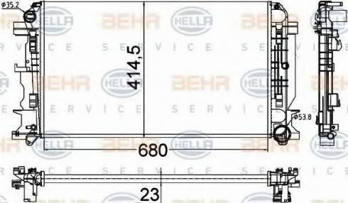 BEHR HELLA Service 8MK 376 701-361 - Radiator, engine cooling autospares.lv