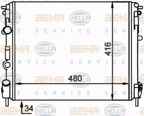 BEHR HELLA Service 8MK 376 701-704 - Radiator, engine cooling autospares.lv