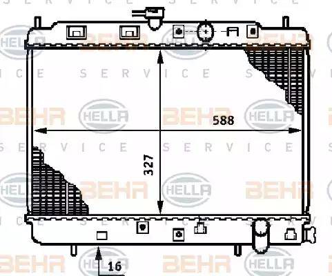 BEHR HELLA Service 8MK 376 708-561 - Radiator, engine cooling autospares.lv