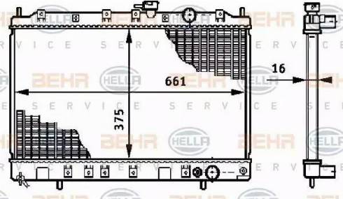 BEHR HELLA Service 8MK 376 708-641 - Radiator, engine cooling autospares.lv