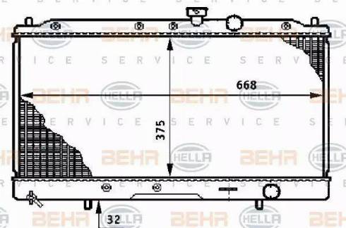 BEHR HELLA Service 8MK 376 708-651 - Radiator, engine cooling autospares.lv