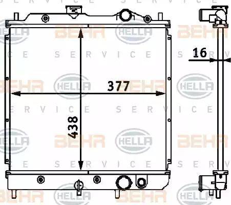 BEHR HELLA Service 8MK 376 708-091 - Radiator, engine cooling autospares.lv