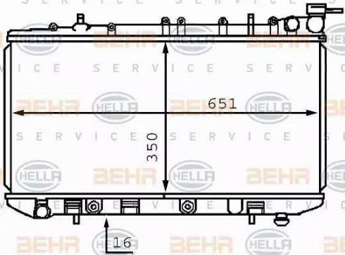 BEHR HELLA Service 8MK 376 708-001 - Radiator, engine cooling autospares.lv