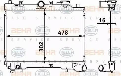 BEHR HELLA Service 8MK 376 708-191 - Radiator, engine cooling autospares.lv