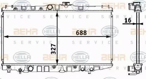 BEHR HELLA Service 8MK 376 708-151 - Radiator, engine cooling autospares.lv