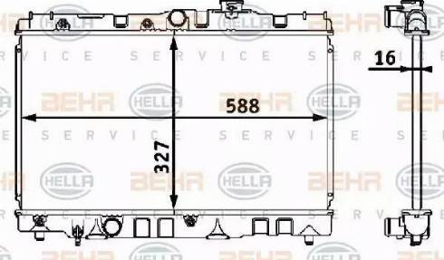 BEHR HELLA Service 8MK 376 708-101 - Radiator, engine cooling autospares.lv