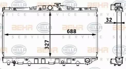 BEHR HELLA Service 8MK 376 708-181 - Radiator, engine cooling autospares.lv