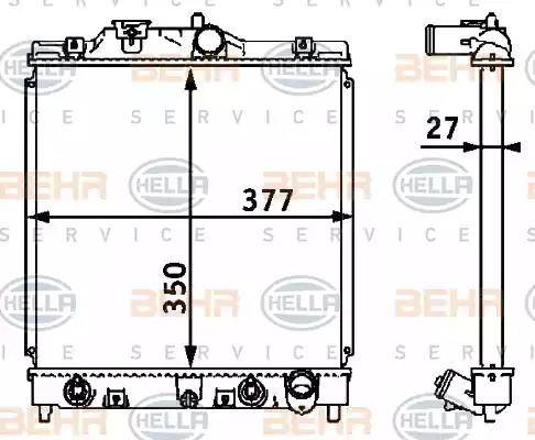 BEHR HELLA Service 8MK 376 708-381 - Radiator, engine cooling autospares.lv