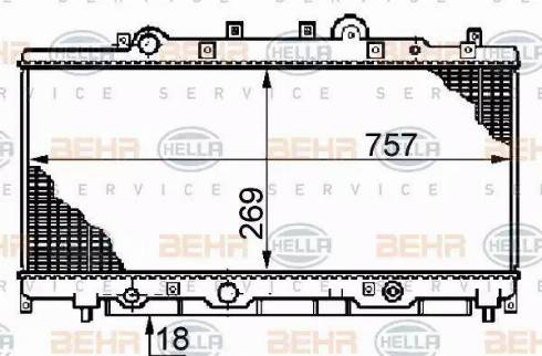 BEHR HELLA Service 8MK 376 708-741 - Radiator, engine cooling autospares.lv