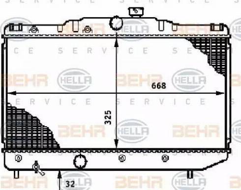 BEHR HELLA Service 8MK 376 708-711 - Radiator, engine cooling autospares.lv