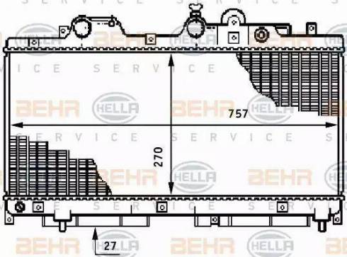 BEHR HELLA Service 8MK 376 708-731 - Radiator, engine cooling autospares.lv