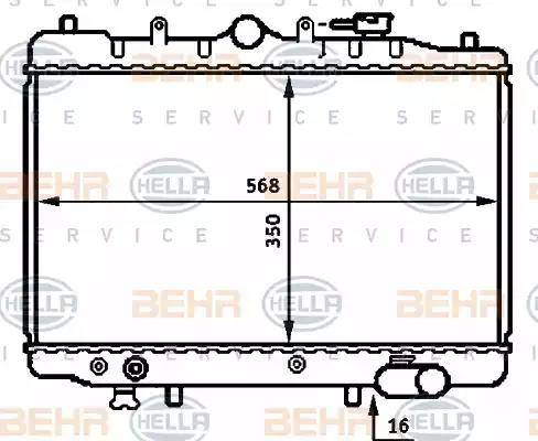 BEHR HELLA Service 8MK 376 707-451 - Radiator, engine cooling autospares.lv