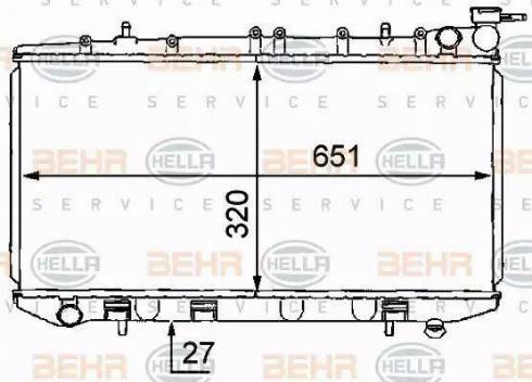 BEHR HELLA Service 8MK 376 707-641 - Radiator, engine cooling autospares.lv