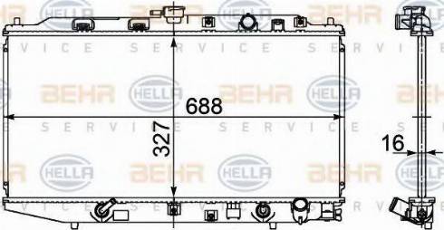 BEHR HELLA Service 8MK 376 707-654 - Radiator, engine cooling autospares.lv