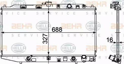 BEHR HELLA Service 8MK 376 707-651 - Radiator, engine cooling autospares.lv