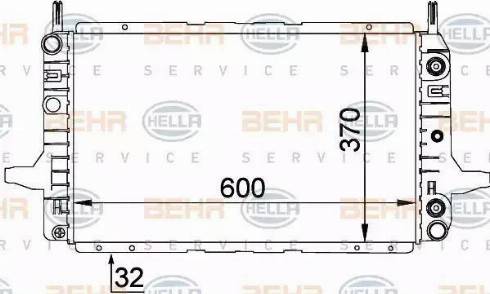 BEHR HELLA Service 8MK 376 707-681 - Radiator, engine cooling autospares.lv