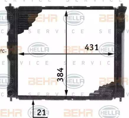 BEHR HELLA Service 8MK 376 707-091 - Radiator, engine cooling autospares.lv