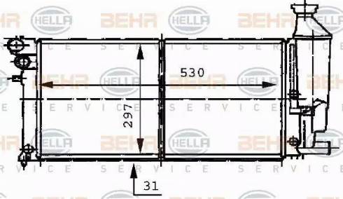 BEHR HELLA Service 8MK 376 707-081 - Radiator, engine cooling autospares.lv