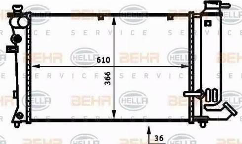 BEHR HELLA Service 8MK 376 707-121 - Radiator, engine cooling autospares.lv