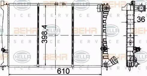 BEHR HELLA Service 8MK 376 707-171 - Radiator, engine cooling autospares.lv