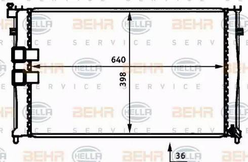 BEHR HELLA Service 8MK 376 707-251 - Radiator, engine cooling autospares.lv