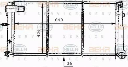 BEHR HELLA Service 8MK 376 707-211 - Radiator, engine cooling autospares.lv