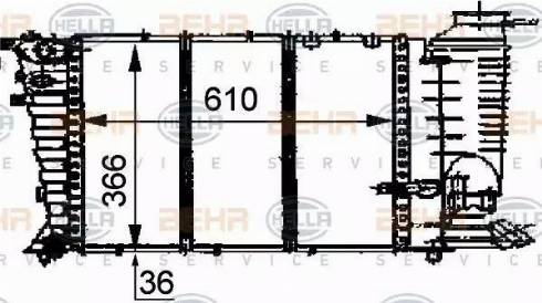 BEHR HELLA Service 8MK 376 707-281 - Radiator, engine cooling autospares.lv