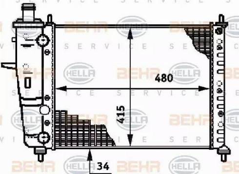 BEHR HELLA Service 8MK 376 719-551 - Radiator, engine cooling autospares.lv