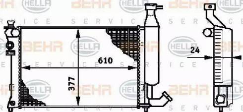 BEHR HELLA Service 8MK 376 719-501 - Radiator, engine cooling autospares.lv