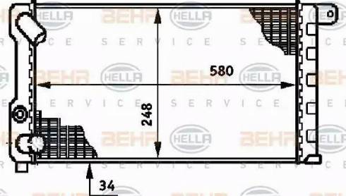 BEHR HELLA Service 8MK 376 719-521 - Radiator, engine cooling autospares.lv