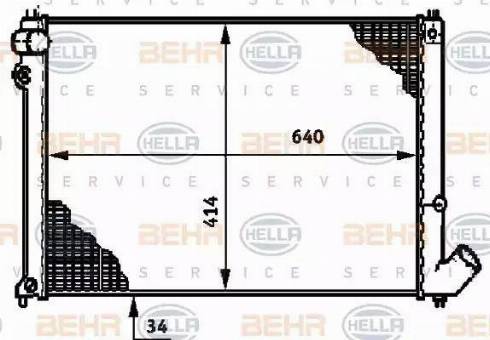 BEHR HELLA Service 8MK 376 719-621 - Radiator, engine cooling autospares.lv