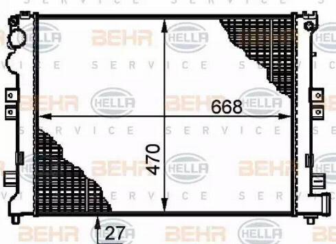 BEHR HELLA Service 8MK 376 719-231 - Radiator, engine cooling autospares.lv