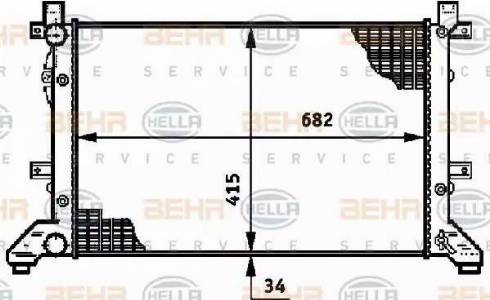 BEHR HELLA Service 8MK 376 719-704 - Radiator, engine cooling autospares.lv