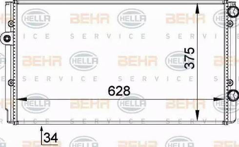 BEHR HELLA Service 8MK 376 714-491 - Radiator, engine cooling autospares.lv